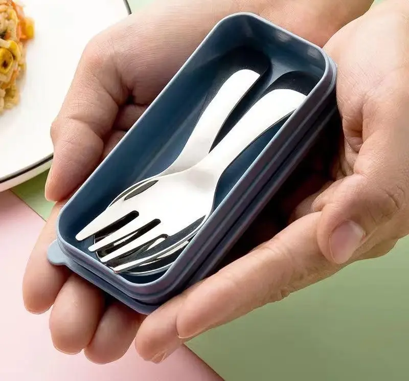 ช้อนส้อมบนโต๊ะอาหารกลางแจ้ง Camping ชุดช้อนส้อมสแตนเลสสําหรับอาหารกลางวันเดินป่า Camp